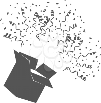 Open Box With confetti on white background vector illustration