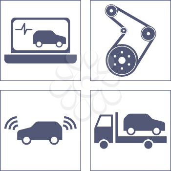 Car service icons set. Vector Illustration