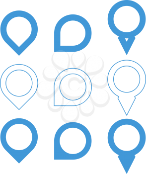 map pointer icons set on white background vector illustration