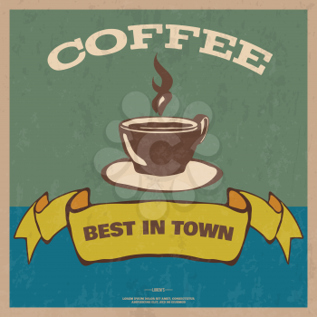 Best in town coffee vintage poster vector illustration