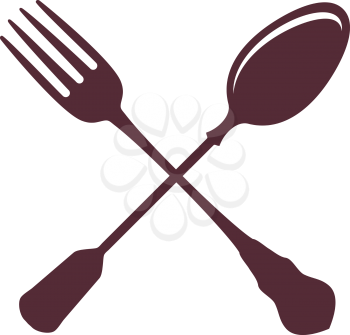 Crossed Spoon with Fork isolated on white Background vector illustration