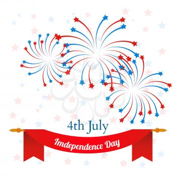 4th of July, American Independence Day celebration background. vector