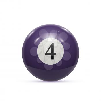 Billiard four ball isolated on a white background vector illustration