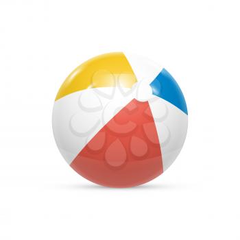 Beach ball Isolated on white background Vector illustration