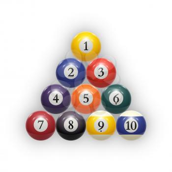 Billiard balls on table. Eps 10. vector illustration