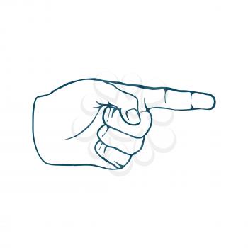 Human Hand Index Finger Hand Drawn Vector illustration