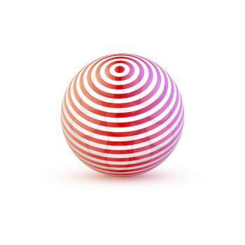3d Sphere with Texture. Ball isolated on white background. Vector illustration
