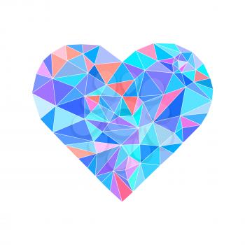 polygonal wireframe heart, valentines day Vector illustration