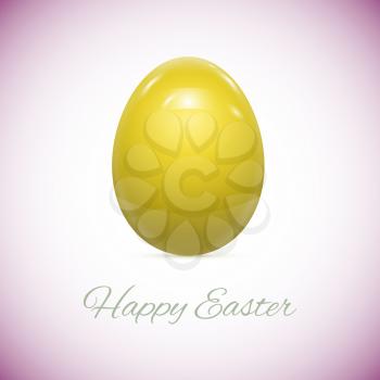 Yellow Easter Egg Isolated on White Vector illustration