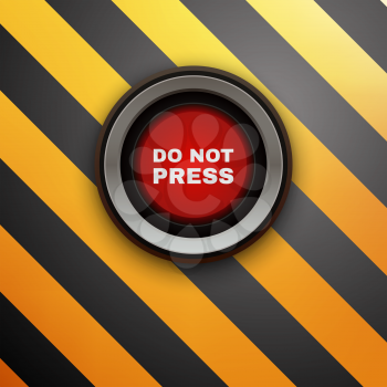 Industrial Red Button. Do not press. Vector illustration