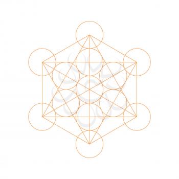 Metatrons Cube - Flower of Life. Vector illustration.