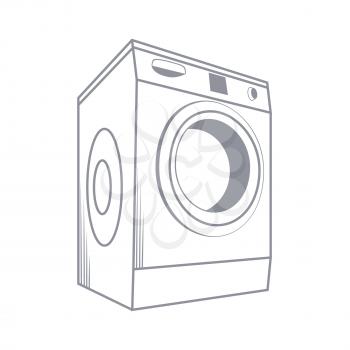 Wash Machine Isolated on White Background Vector illustration