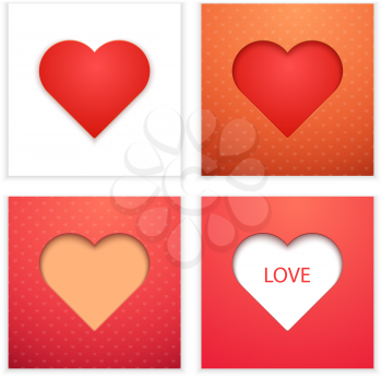 Set of Hearts for Valentine. Vector illustration