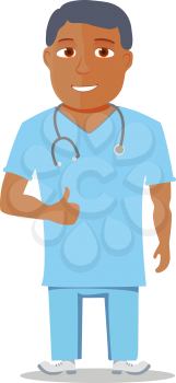 Cartoon Medical Character isolated on white. Vector Illustration