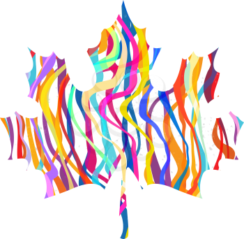 Abstract Maple Leaf Silhouette with Pattern. Vector illustration