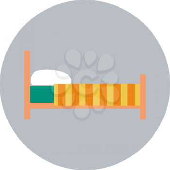 Colorful Flat Design Bed icon. Vector illustration