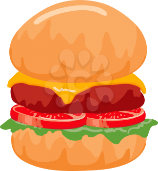 Colorful Burger isolated on with Background. Vector illustration
