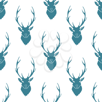 Abstract Deer Silhouette Seamless Pattern. Vector illustration