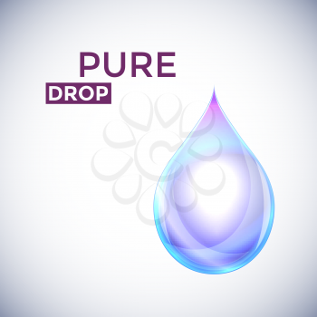 Water drop isolated on white background. Vector Illustration