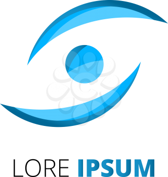 Blue color eye vector logo design template