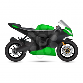 green and black motorcycle great details vector