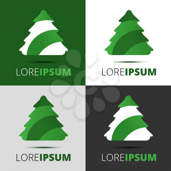 green fir-tree logo in a different backgrounds