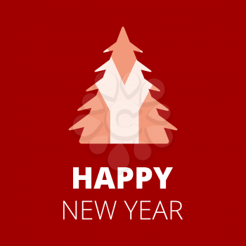 Happy New Year lettering Greeting Card, vector illustration