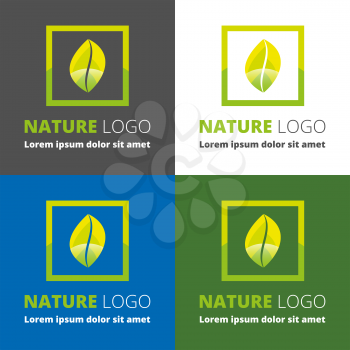 Creative vector logo design template, nature leafs