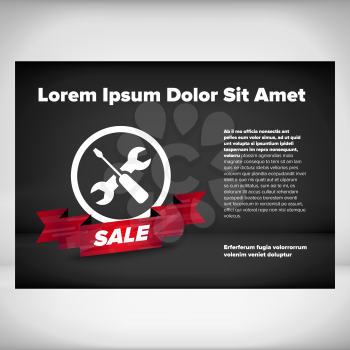 Repair Leaflet Design with white and black background