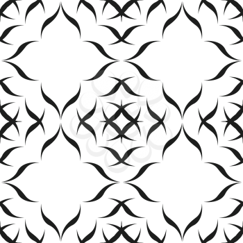 Abstract black Seamless pattern on a white background
