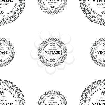 Vintage Seamless Background With Monogram In Beige