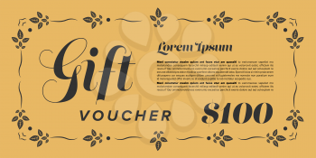 Gift voucher template with premium vintage elements
