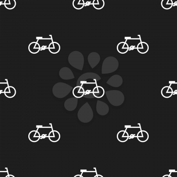Seamless bicycle pattern on a black background