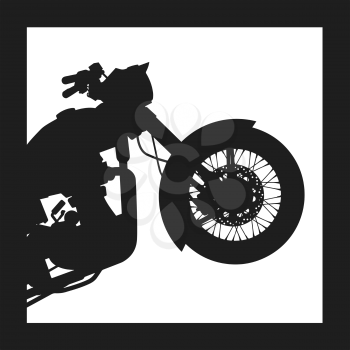 Motorcycle inside frame vector icon on white