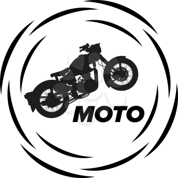 Motorcycle inside circles vector icon on white