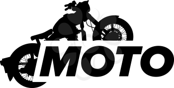 Motorcycle with sample text vector icon on white