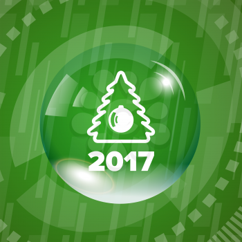 New year banner on a green background