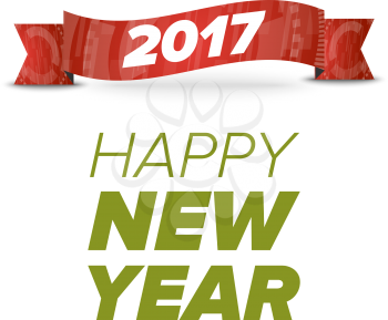 Happy New Year banner on white background
