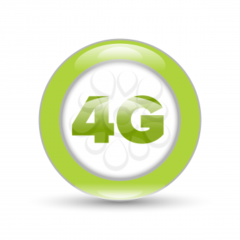 Green 4G sign mobile network icon with shadow