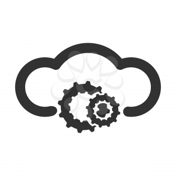 Cloud Service Flat Icon on white background