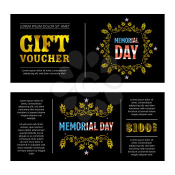 Gift voucher Memorial Day with black background