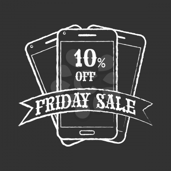Mobile phone sale icon with black background