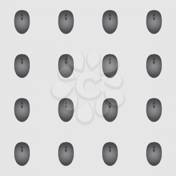 Mouse seamless pattern on a gray background