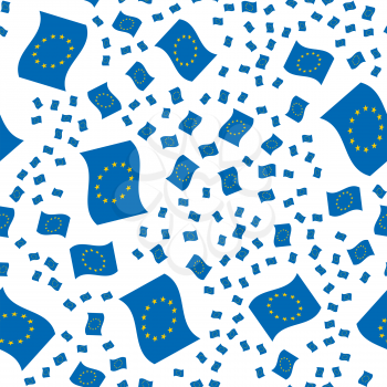European Union flags pattern on white background