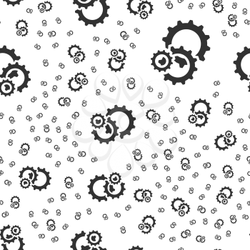Gears seamless pattern on a white background
