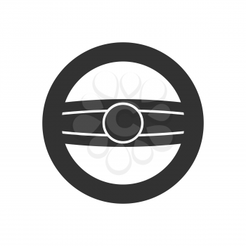 Steering Wheel black Icon on a white background