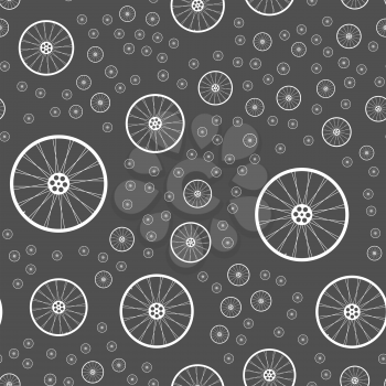 Wheel seamless pattern on a black background