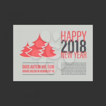 Happy New Year banner in a vintage style on a gray background