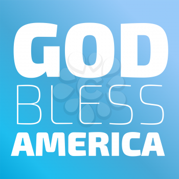 God Bless America banner on a blue background