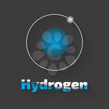 Hydrogen modern icon on the black background